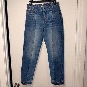 Zara Women's Straight Leg Jeans - Blue Size 4